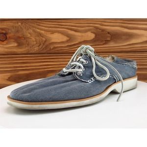 SPERRY Sz 10 Boat Shoe Gray Canvas Men‎ Lace Up Medium